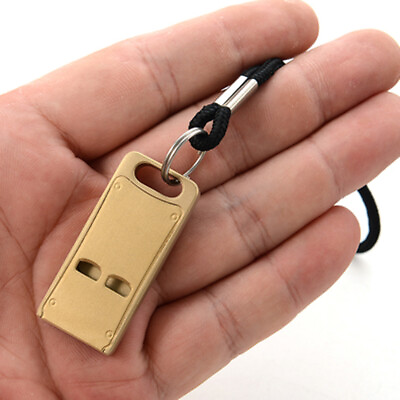 #ad 1PC EDC Brass Double Tube Whistle Portable Outdoor Travel Whistle Training Tool $8.90