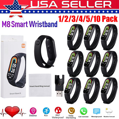 #ad 10 X M8 Smart Watch Band Heart Rate Blood Pressure Monitor Fitness Wristband Lot $9.75
