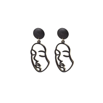 #ad Fashion Abstract Face Earrings Hollow Dangle Earring Jewelry Decor Earring Gifts $2.67