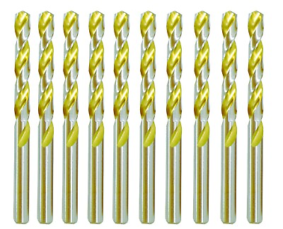 #ad HSS Drill Bit 10Pcs 15 64quot;Jobber Twist Steel Metal Drill Titanium Gold Flute $14.99