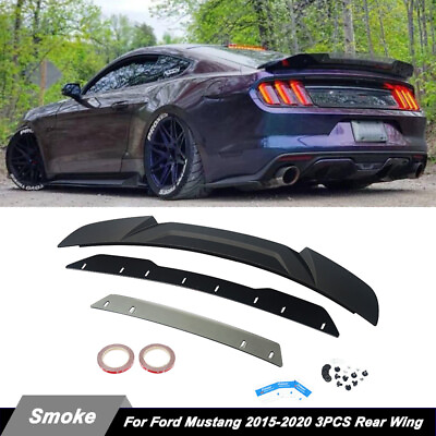 #ad 3PCS WICKER BILL HIGHKICK TRUNK SPOILER WING FOR FORD MUSTANG GT COUPE 2015 2022 $139.99