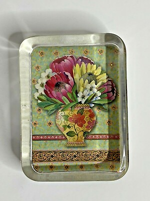 #ad Acrylic Flowers Vase Paperweight Playing Card 1 Pound Great Condition $6.91