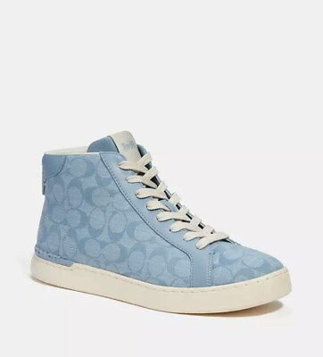 #ad Coach Men’s Clip High Top In Signature Chambray. Size 11D Color Cornflower CH088 $130.00
