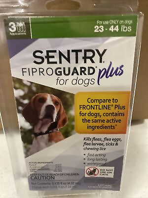 #ad Sentry FiproGuard Plus for Dogs 23 44 lbs 3 Doses SHIPS FREE Flea amp; Tick Meds $24.99
