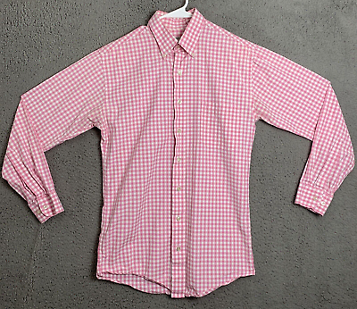 #ad Viyella Mens Shirt Long Sleeve Pink Button Down Collared Check Cotton Medium $23.59
