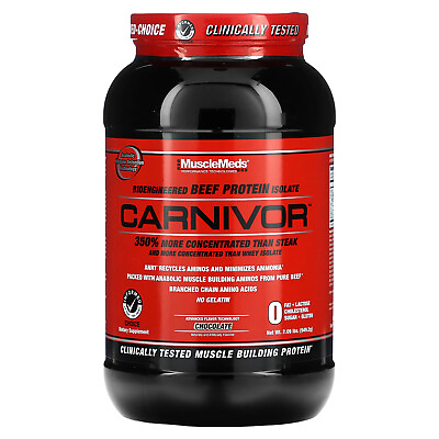 #ad MuscleMeds Carnivor Bioengineered Beef Protein Isolate Chocolate 2.25 lbs $37.89