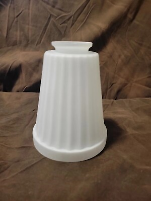 #ad White Glass Ribbed Bell Light Shade Chandelier Ceiling Fan Wall Sconce $7.00