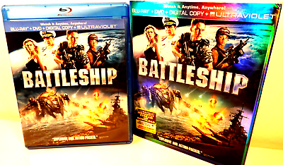 #ad Battleship Blu ray DVD 2 Disc Set W Slipcover Like New $5.00