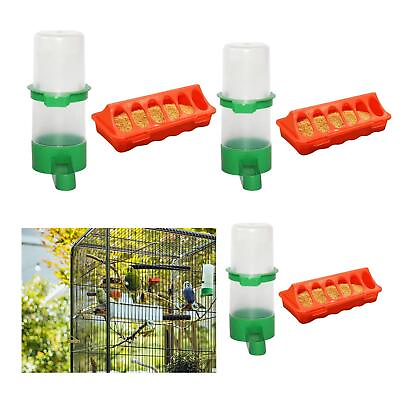 #ad Food and Water Feeder Set Bird Watering Bottle Duck Feeding Dispenser Automatic $8.46