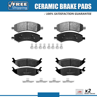 #ad Front and Rear Ceramic Disc Brake Pads For Dodge Ram 1500 Durango Chrysler Aspen $38.99