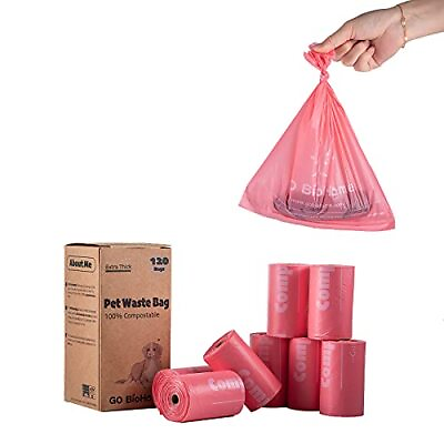 #ad Compostable Dog Poop Bags 8 Rolls 120 Count Cornstarch Based Extra Thick... $17.84
