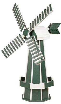 #ad 41quot; POLY WINDMILL Green amp; White Working JETS Weather Vane Amish Handmade USA $539.97