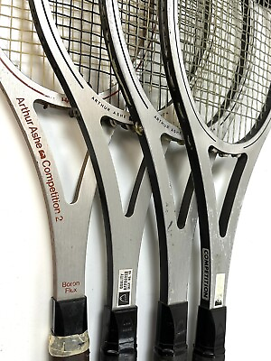 #ad vtg Lot of 4 Head Competition Arthur Ashe Competition2 Boron Tennis Racquets $59.00