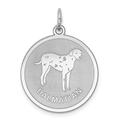 #ad Sterling Silver Laser Etched Dalmatian Dog Pendant 19mm $60.98