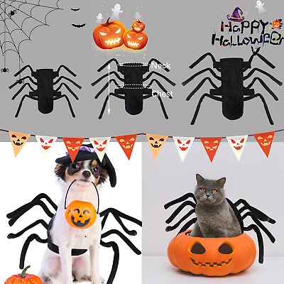 #ad Halloween Black Spider Party Costume Pet Spooky Cosplay Spider Chest and Back $14.95
