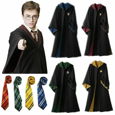 #ad Halloween Harry Potter Cosplay Costume Cloak Robe Cape w Tie Adult amp; Kid Sizes $18.99