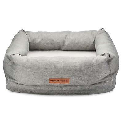 #ad Small Deluxe Orthopedic Dog Bed Gray $33.27