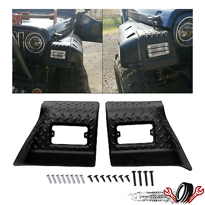 #ad Fender Protector Bug Chip Guards Front Body Armor For Jeep TJ Wrangler 97 06 $52.90