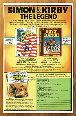 #ad 1995 Joe Simon amp; Jack Kirby Hardcovers Print Ad Poster Fighting American Art $14.99