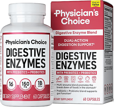 #ad Physician#x27;S CHOICE Digestive Enzymes Multi Enzymes Bromelain Organic Prebiot $18.49