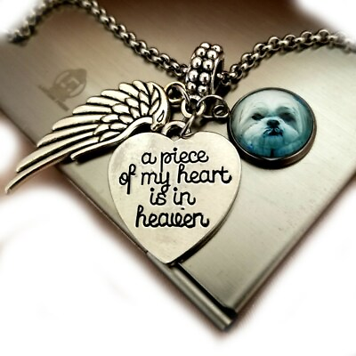 #ad Custom Shih Tzu Maltese Dog Photo Memorial Charm Bracelet Necklace with Picture $88.99
