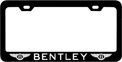 #ad BENTLEY Black License Plate Frame Custom Made of Powder Coated Metal $19.95