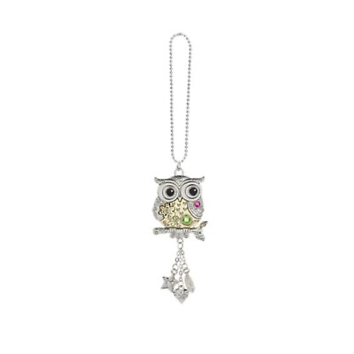 #ad Ganz Silver and Gold Owl Perched on Branch Car Charm 7 inch with Silver Chain $15.98
