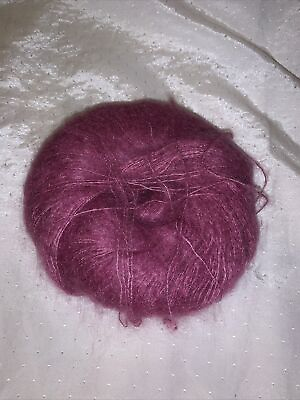 #ad MOHAIR Super KID MOHAIR Silk Dusty Pink Mauve 22 g LaceDK Weight $10.00
