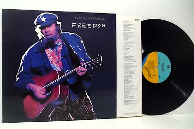 #ad NEIL YOUNG freedom LP EX EX 7599 25899 1 vinyl album with lyric inner 1989 $77.82