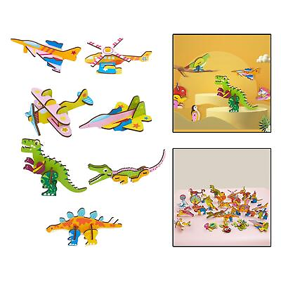 #ad 3D Cartoon Wooden Insert Puzzle Art Crafts Kindergarten Educational Toy Game DIY $8.80