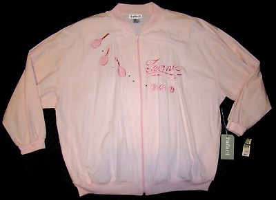 #ad Vtg 80#x27;s NOS RAFAEL TENNIS Windbreaker Jogging Track Suit Jacket PINK Women#x27;s XL $19.99