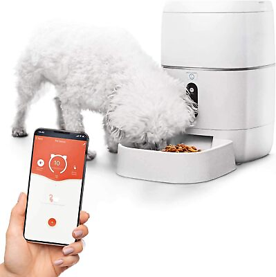 #ad Home Zone Pet 6L Automatic Feeder Smart Wireless Pet Feeder ES06534G White $53.69