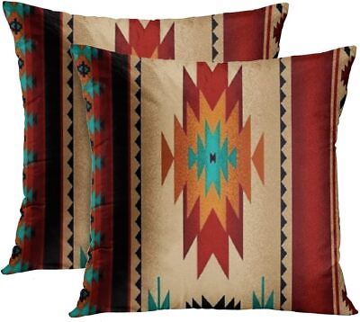#ad Emvency Set of 2 Western Throw Pillow Covers 18x18 18 x 18 2Pcs Multi 3 $26.36
