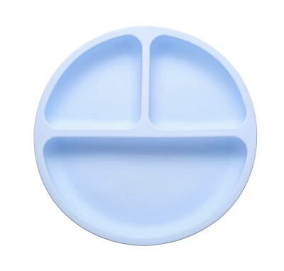 #ad Suction Plate for Baby Boy Divided Toddler Plate 100% Food Grade Light Blue $9.99