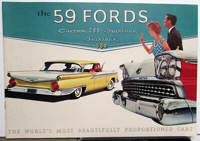 #ad 1959 Ford Custom 300 Fairlane amp; 500 Color Sales Brochure Original Dtd 10 58 $26.82