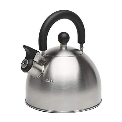 #ad Stewart Whistling Stovetop Tea Kettle 1.5 Quart Stainless Steel Brushed Black $11.94