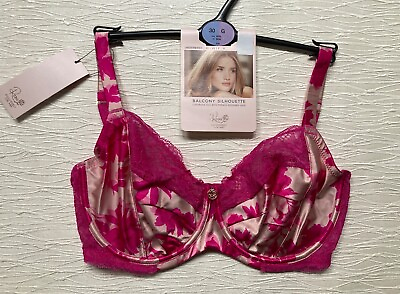 #ad NEW Rosie @ Mamp;S Ladies Pink Mix Laylani Silk Balcony Silhouette Bra Size 30G GBP 12.00