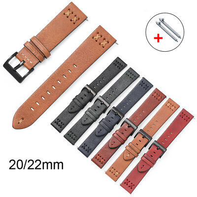 #ad Leather Watch Band For Samsung Galaxy Watch 4 20mm Watch 3 41mm 45mm 22mm Strap $12.98