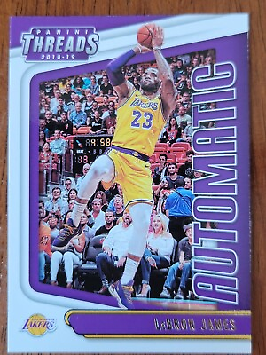 #ad 2018 19 Panini Threads Lebron James AUTOMATIC Insert #7 Los Angeles Lakers $2.00