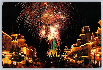 #ad Postcard Fireworks over Magic Kingdom Walt Disney World Orlando Florida B 18 $4.79