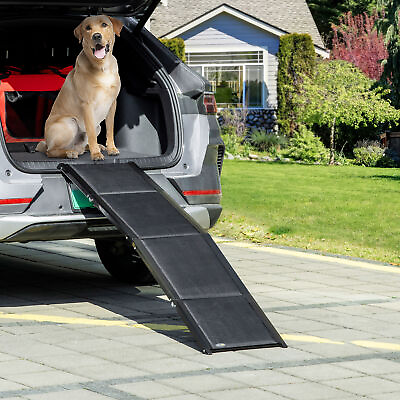 #ad 62 Inch Folding Dog Ramp for Cars Trucks SUVs for Extra Large Dogs up to 132lb $59.99