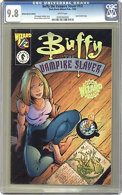 #ad Buffy the Vampire Slayer Wizard 1 2 1B Gomez Wizard Gold Foil CGC 9.8 1999 $150.00