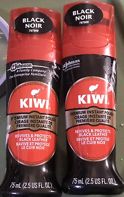 #ad Kiwi Premium Instant Polish Black 2.5 fl oz lot of 2 $19.99