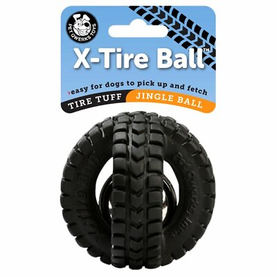 Dog Ball With Bell tough Medium dog Non Toxic X Tire by Qwerty $9.99