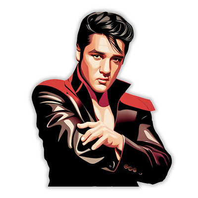 #ad Elvis Portrait Sticker Presley Guitar Dance for Laptop Car Vinyl Decal Stickers $14.99