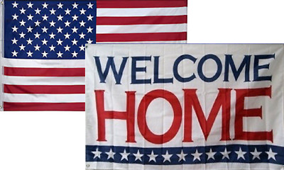 #ad 3x5 Wholesale Combo USA American amp; Support Troops Welcome Home Flag 3#x27;x5#x27; 2 Pack $14.44