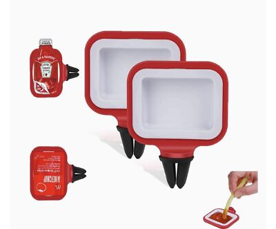 #ad Dip Clip 2pcs In Car Sauce Holder for Ketchup and Dipping sauces Red amp; Black $10.99