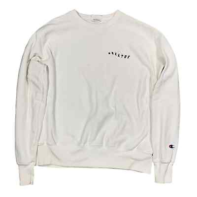 #ad Champion Reverse Weave Sweatshirt Crewneck White quot;Breathequot; Cotton Mens Size M $49.95