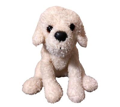 #ad Douglas White Puppy Dog Plush Has Red Collar Brown Eyes Stuffed Animal Toy 8.5quot; $18.98