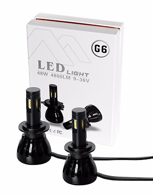 #ad G6 LED HEAD LIGHTS 48W 4800L 9600 LUMEN TOTAL 9 36V 6000K IP68 9007 $34.99